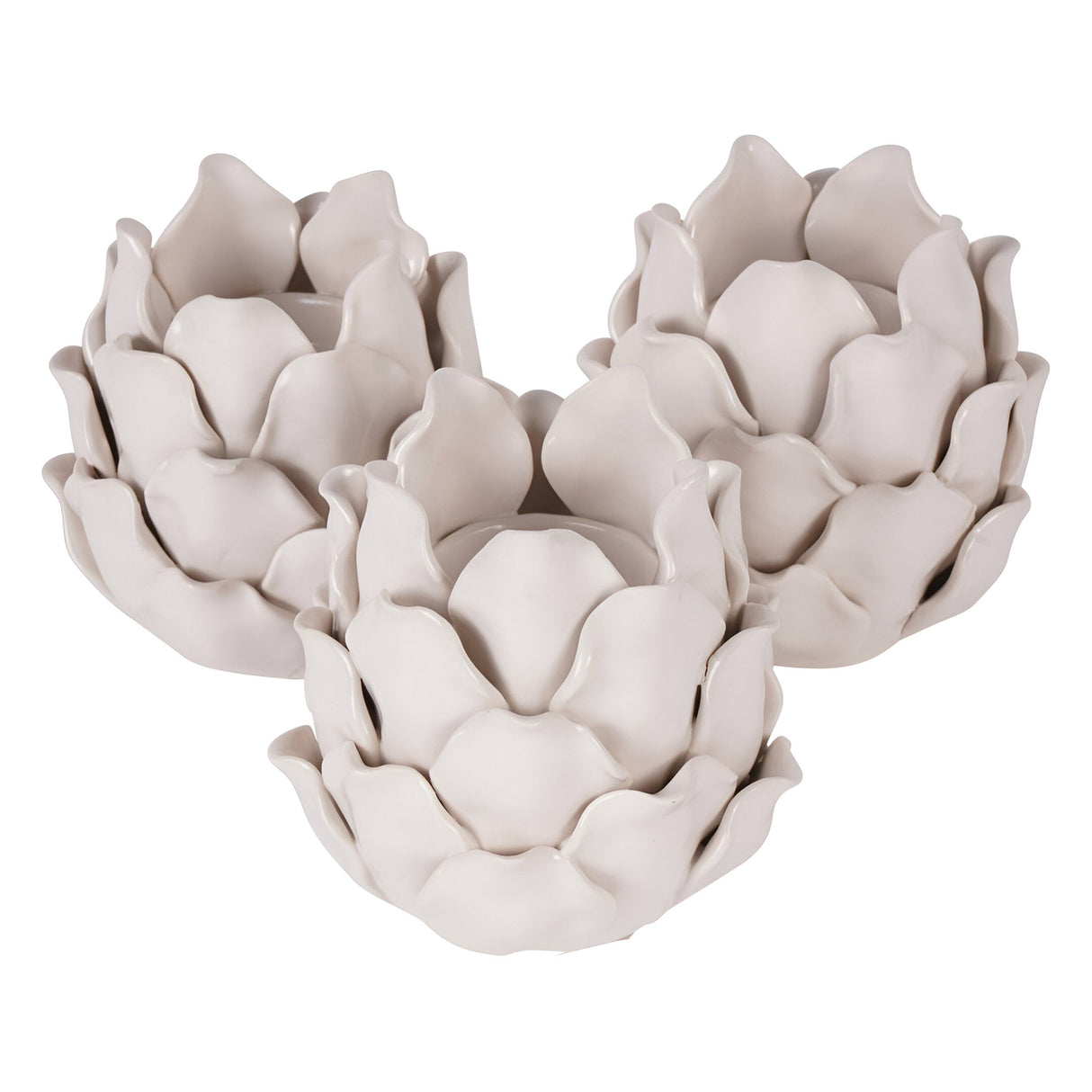 Laura Ashley Set of 3 Larkhill Artichoke Tealight Holders - Off White