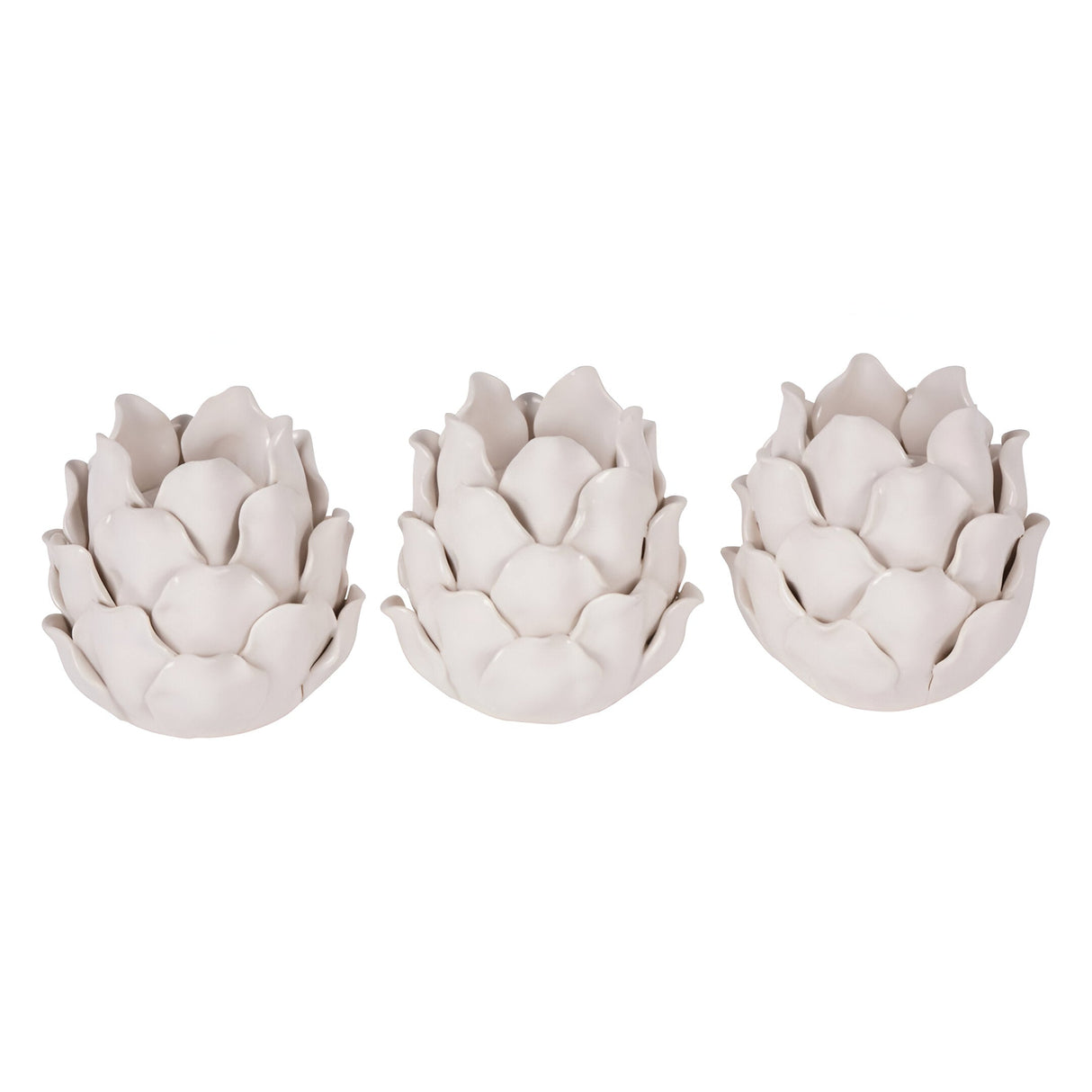 Laura Ashley Set of 3 Larkhill Artichoke Tealight Holders - Off White