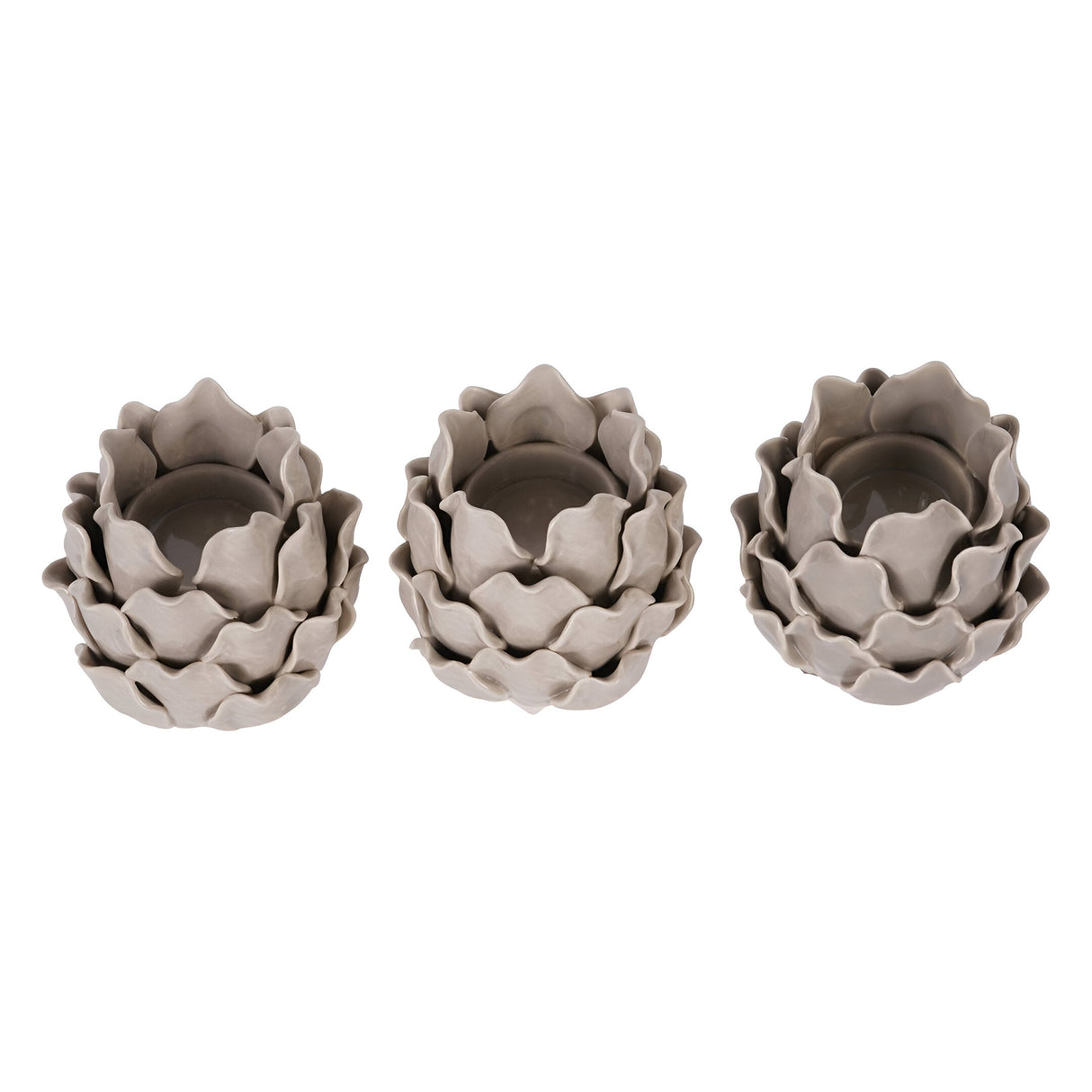 Laura Ashley Set of 3 Larkhill Artichoke Tealight Holders - Dark Dove Grey
