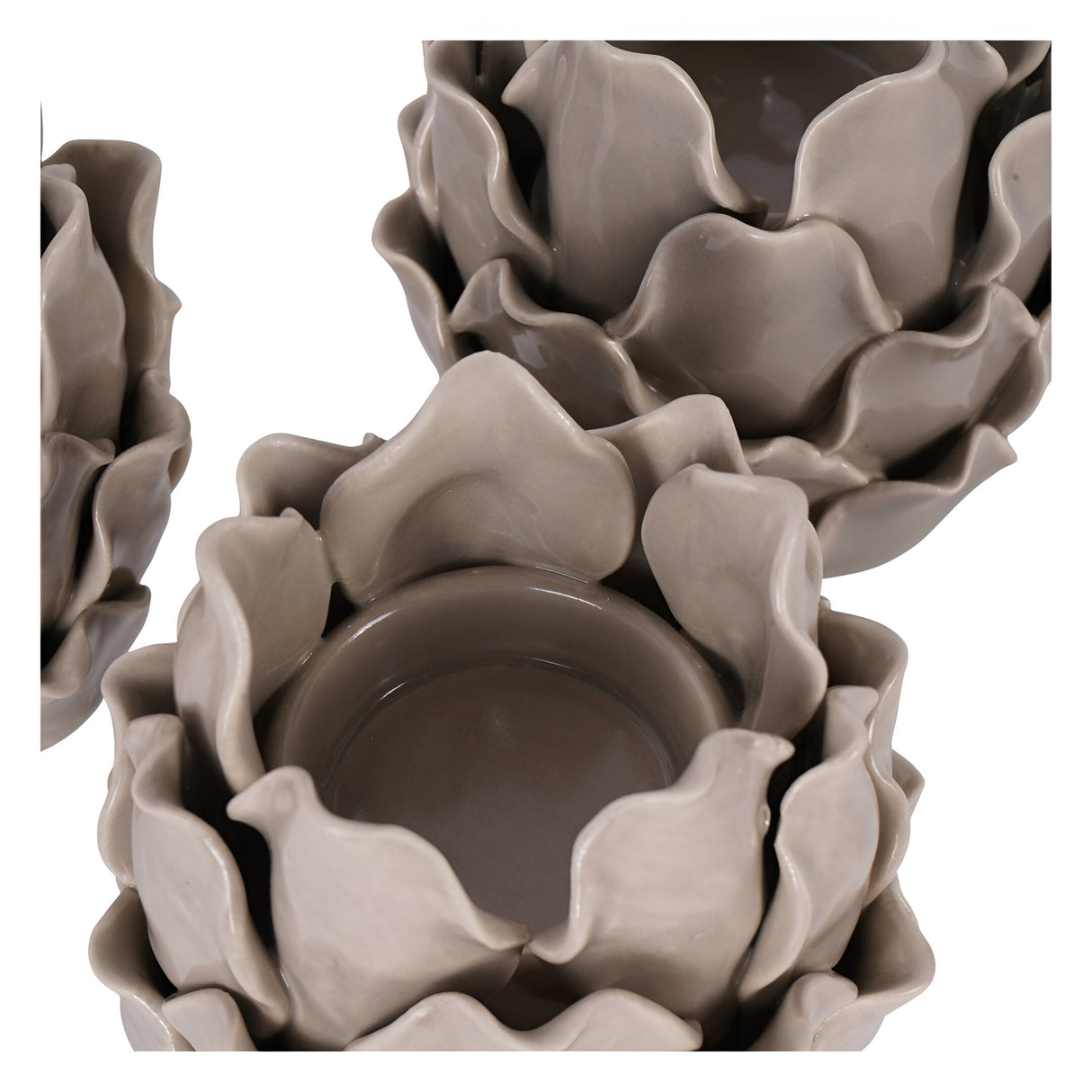 Laura Ashley Set of 3 Larkhill Artichoke Tealight Holders - Dark Dove Grey