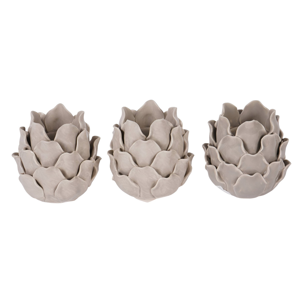 Laura Ashley Set of 3 Larkhill Artichoke Tealight Holders - Dark Dove Grey