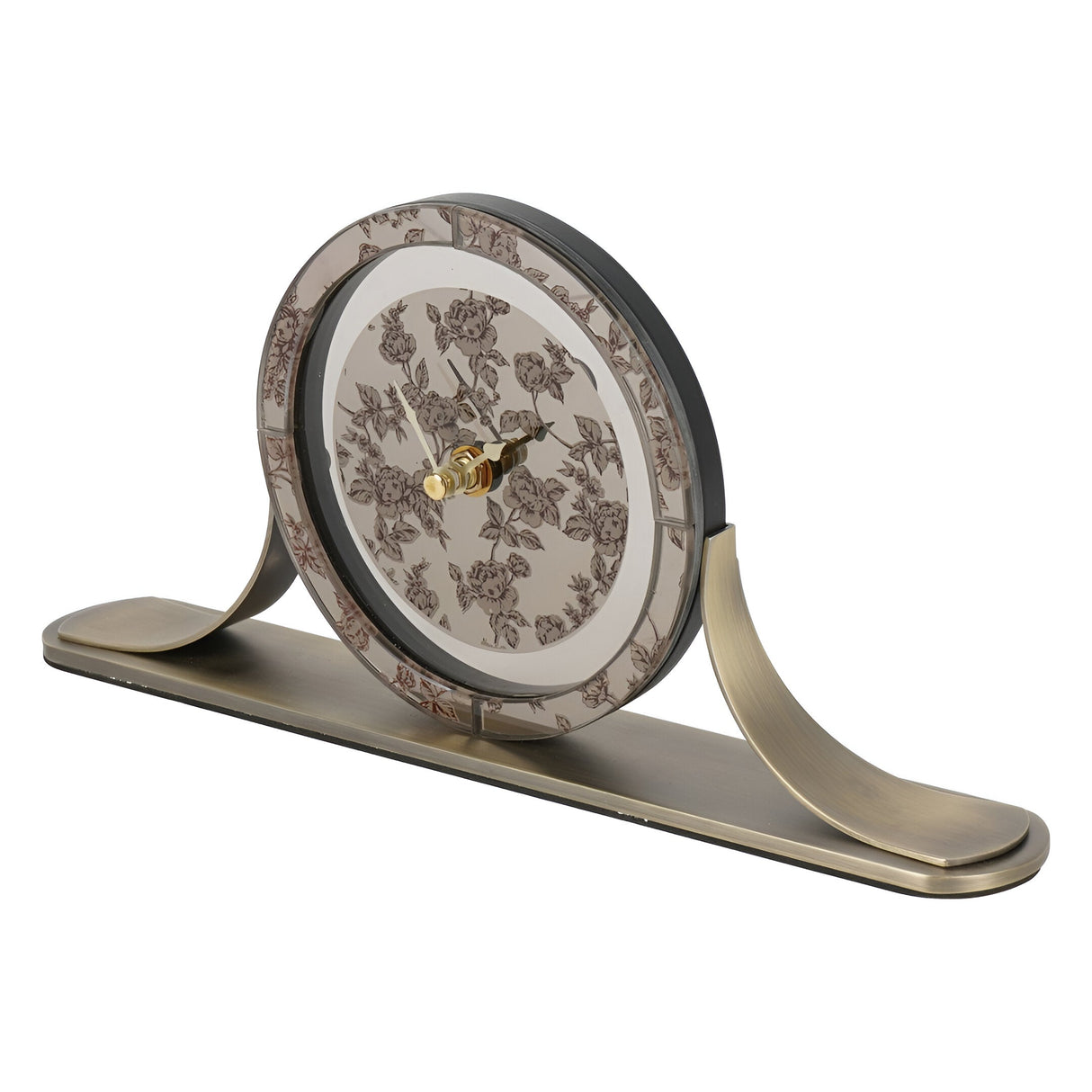 Laura Ashley Pollington Rose Mantel Clock - Antique Brass