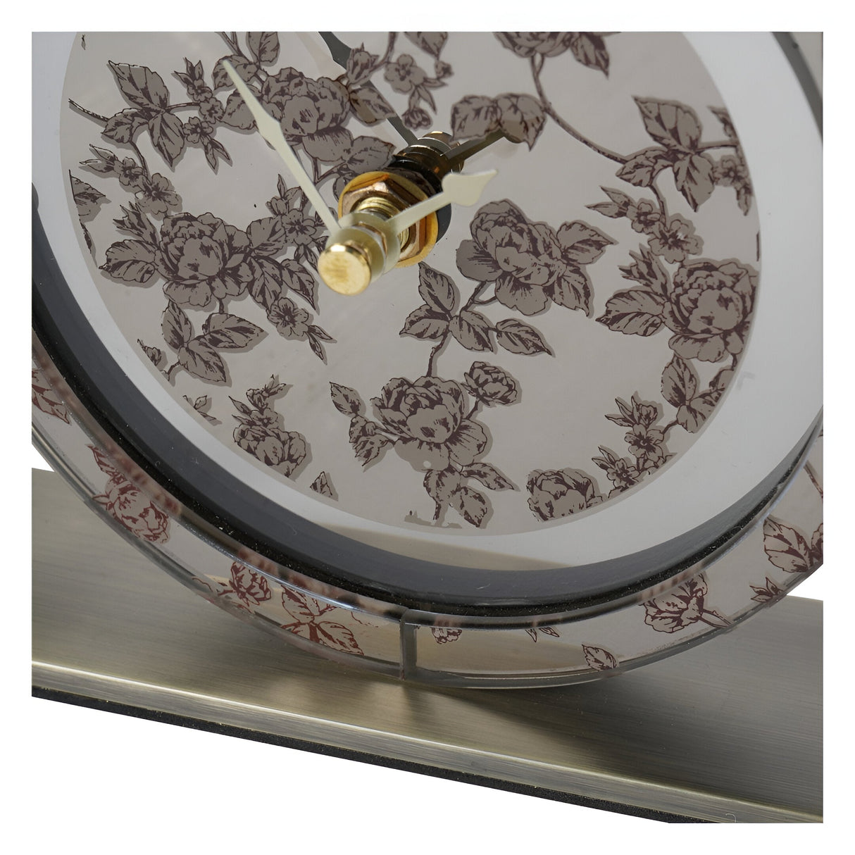 Laura Ashley Pollington Rose Mantel Clock - Antique Brass