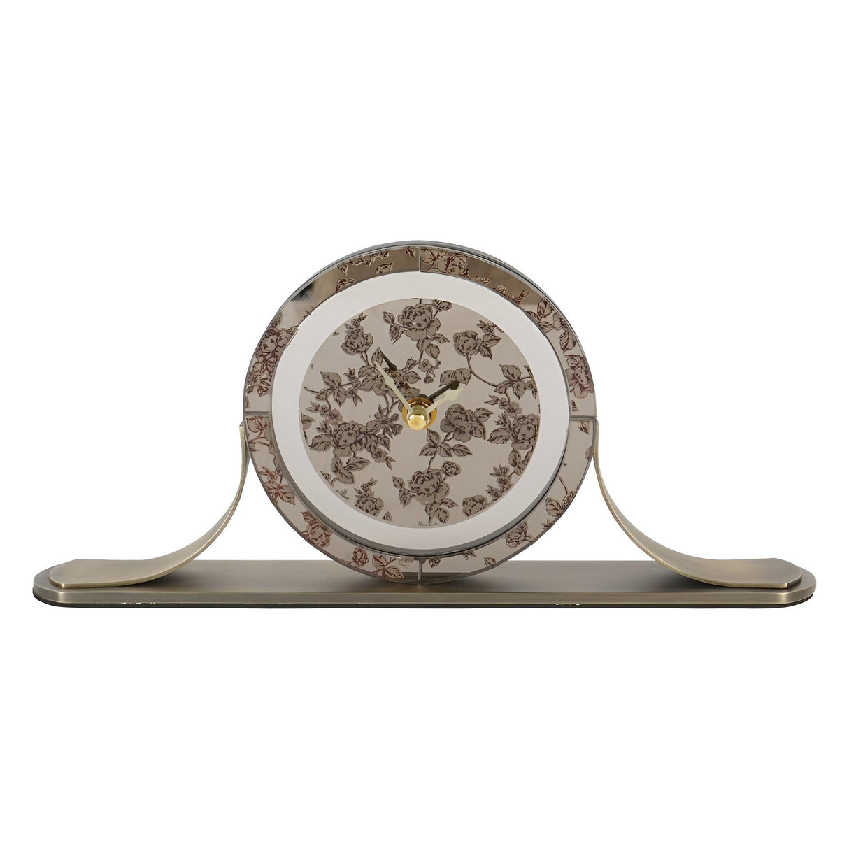 Laura Ashley Pollington Rose Mantel Clock - Antique Brass