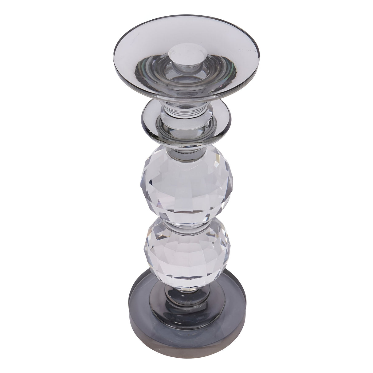 Laura Ashley Kersey Glass Candle Holder 26.5cm - Grey