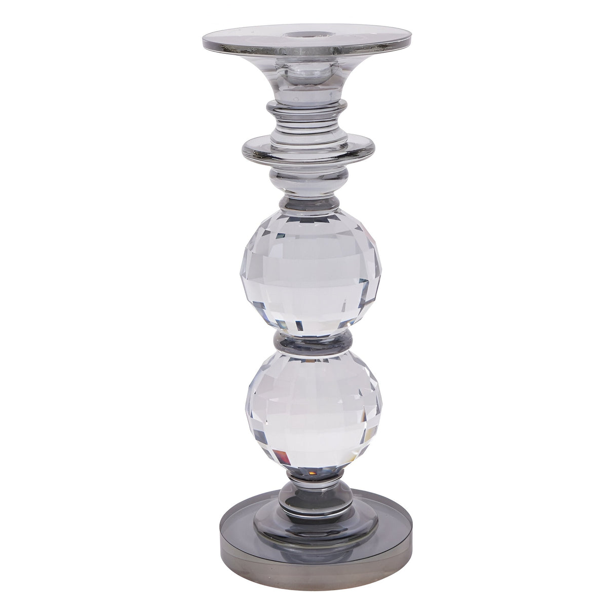 Laura Ashley Kersey Glass Candle Holder 26.5cm - Grey