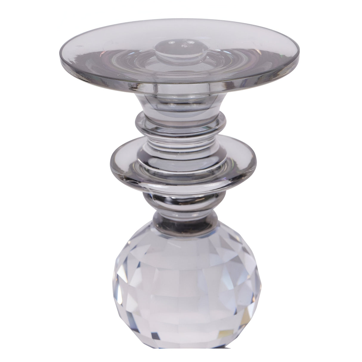 Laura Ashley Kersey Glass Candle Holder 19.5cm - Grey