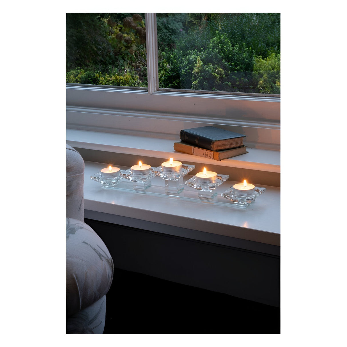 Laura Ashley Morcott 5 Head Glass Pillar Holder - Clear