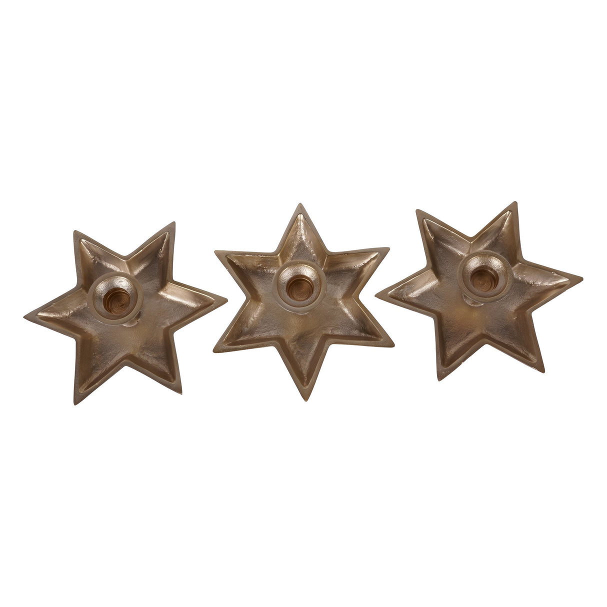 Laura Ashley Set of 3 Small Star Candle Holders - Gold