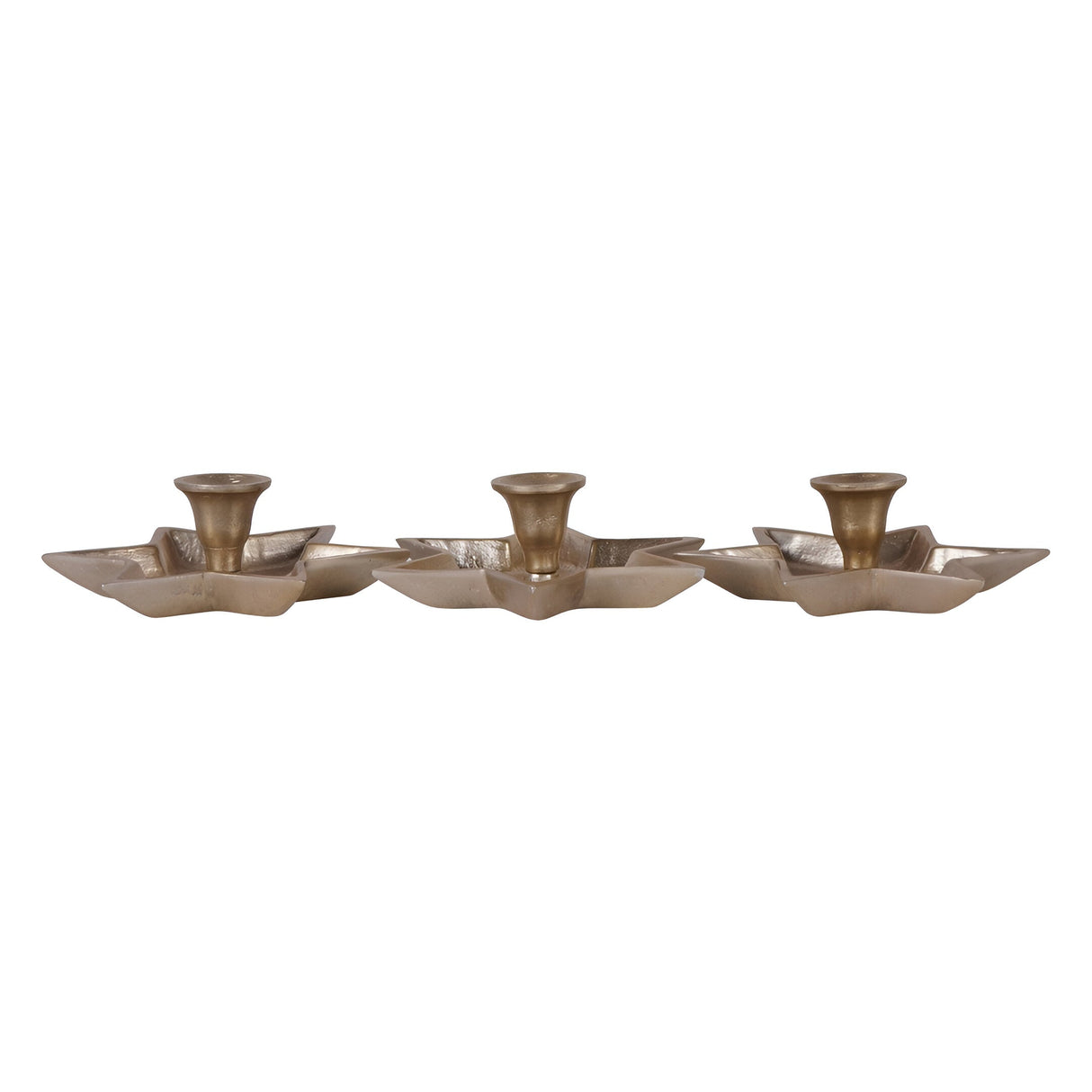 Laura Ashley Set of 3 Small Star Candle Holders - Gold