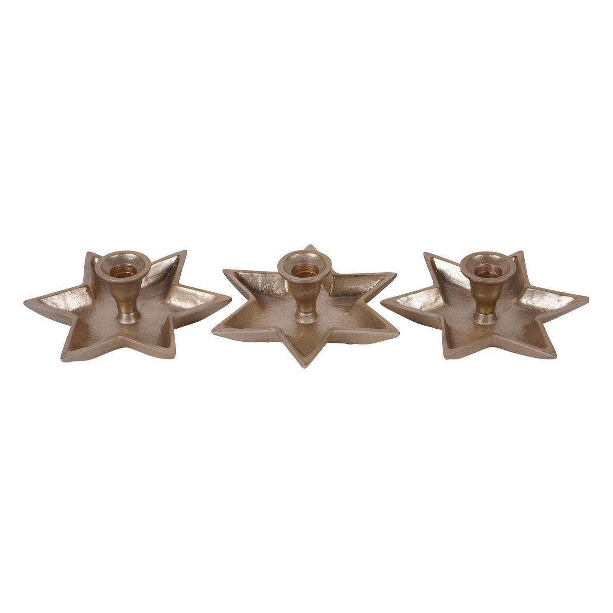Laura Ashley Set of 3 Small Star Candle Holders - Gold