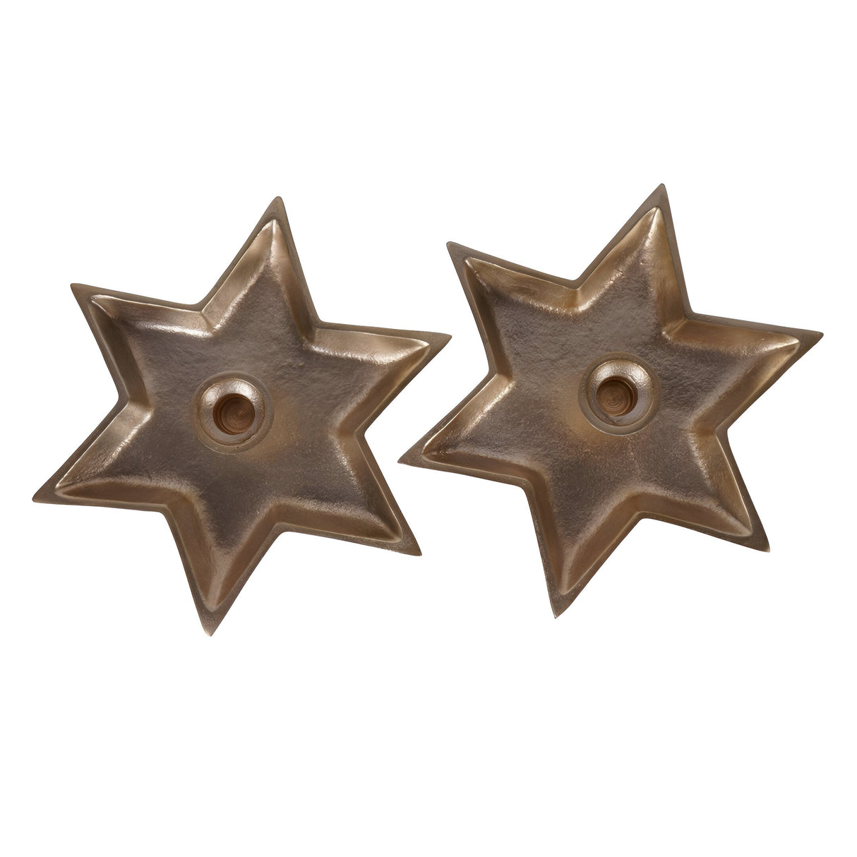 Laura Ashley Set of 2 Large Star Candle Holders - Gold