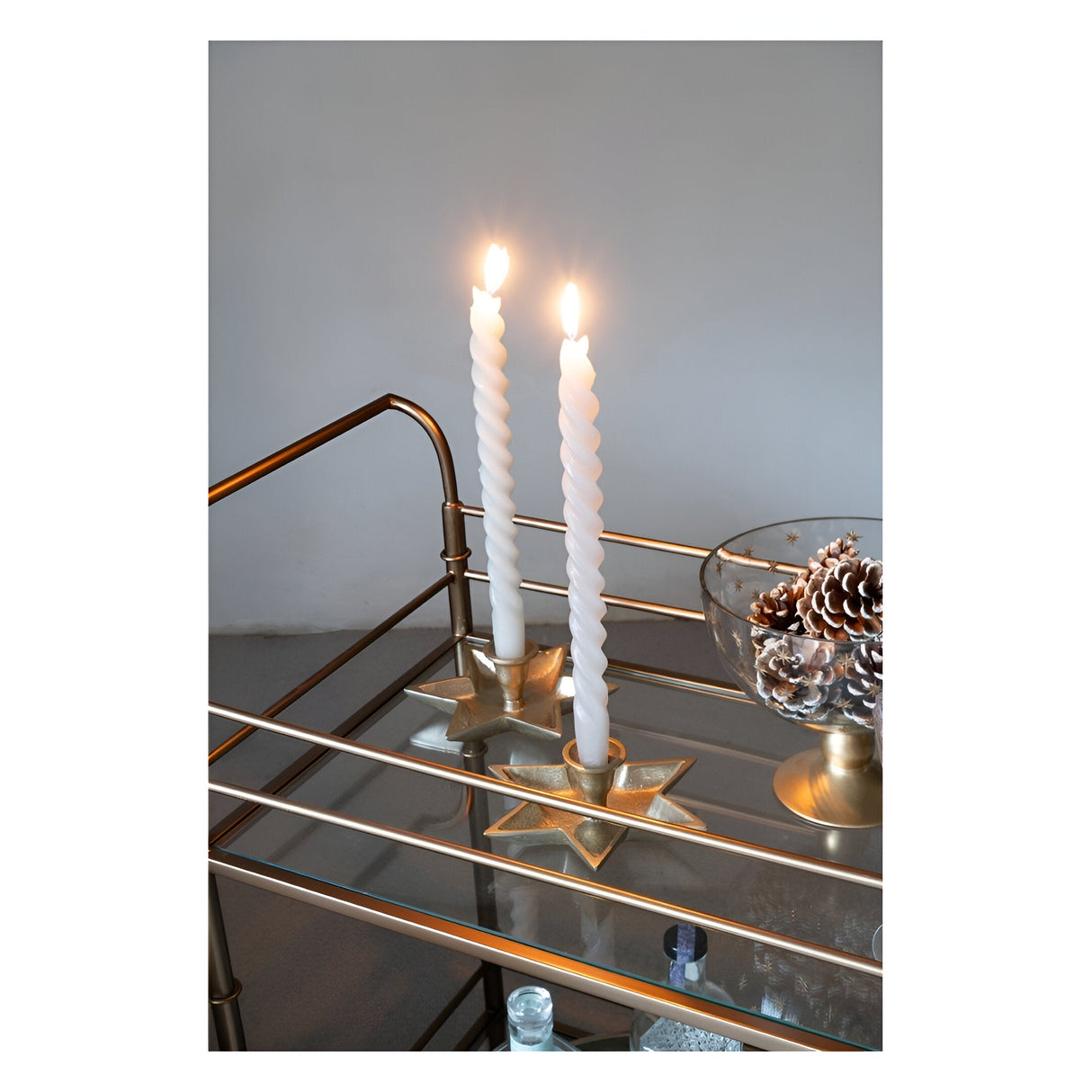 Laura Ashley Set of 2 Large Star Candle Holders - Gold