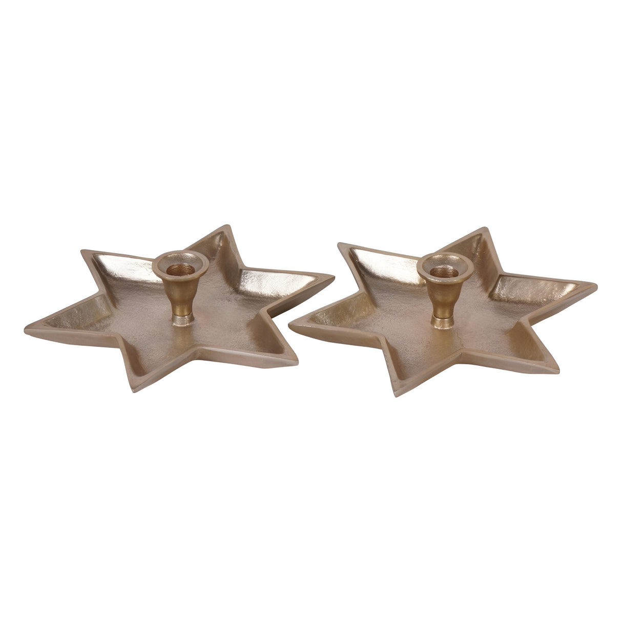 Laura Ashley Set of 2 Large Star Candle Holders - Gold