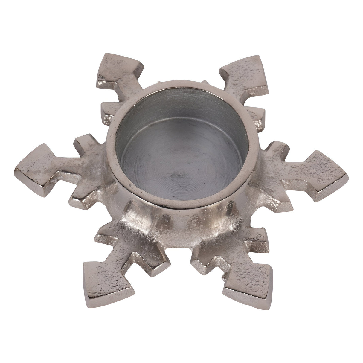 Laura Ashley Set of 3 Small Festive Snowflake Tealight Holders -Silver