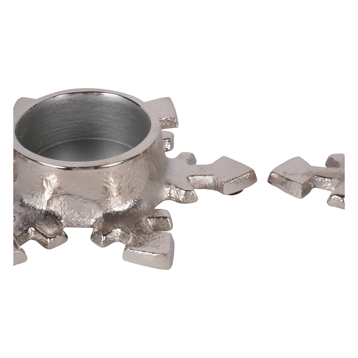 Laura Ashley Set of 3 Small Festive Snowflake Tealight Holders -Silver