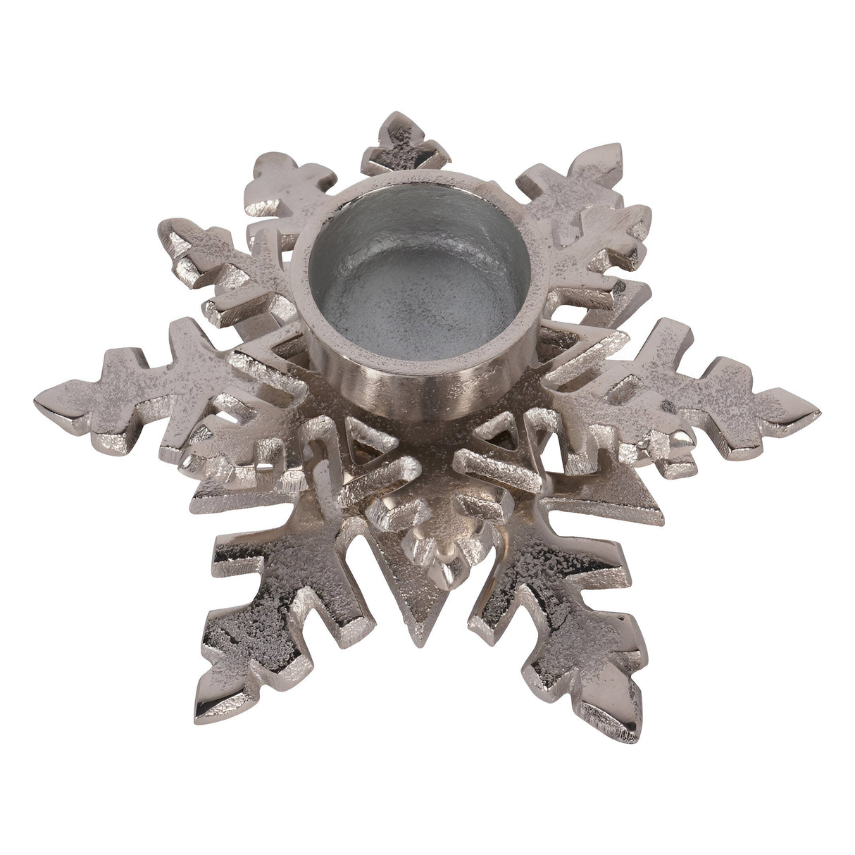 Laura Ashley Set of 2 Festive Snowflake Tealight Holders - Silver