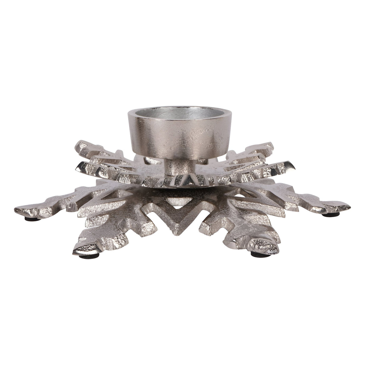 Laura Ashley Set of 2 Festive Snowflake Tealight Holders - Silver