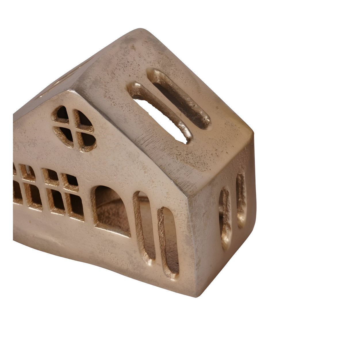 Laura Ashley Set of 3 Hand Crafted Gold House Figurine - 12cm