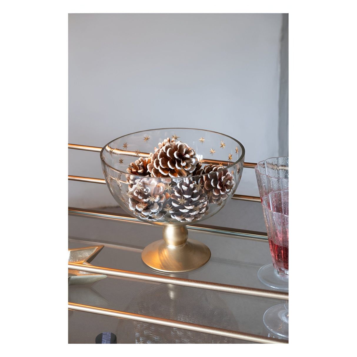 Laura Ashley Stars Glass Bowl - Gold