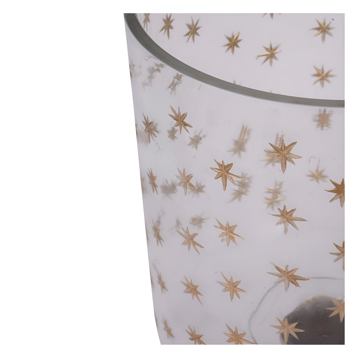 Laura Ashley Stars Glass Hurricane - Gold