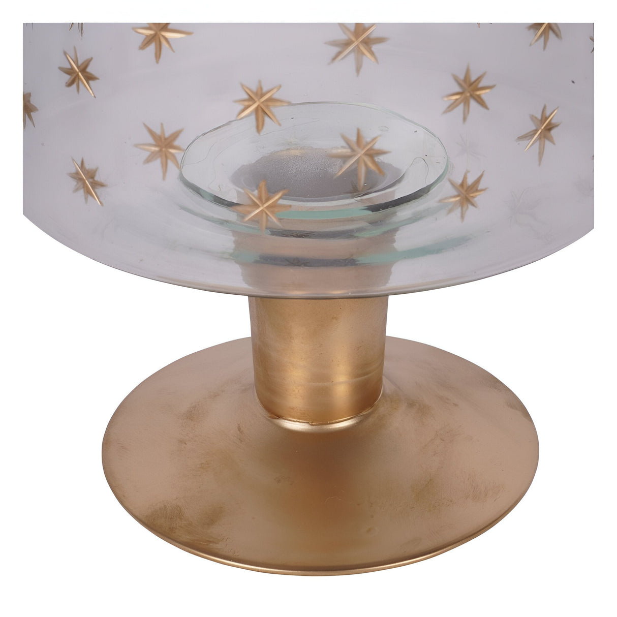 Laura Ashley Stars Glass Hurricane - Gold