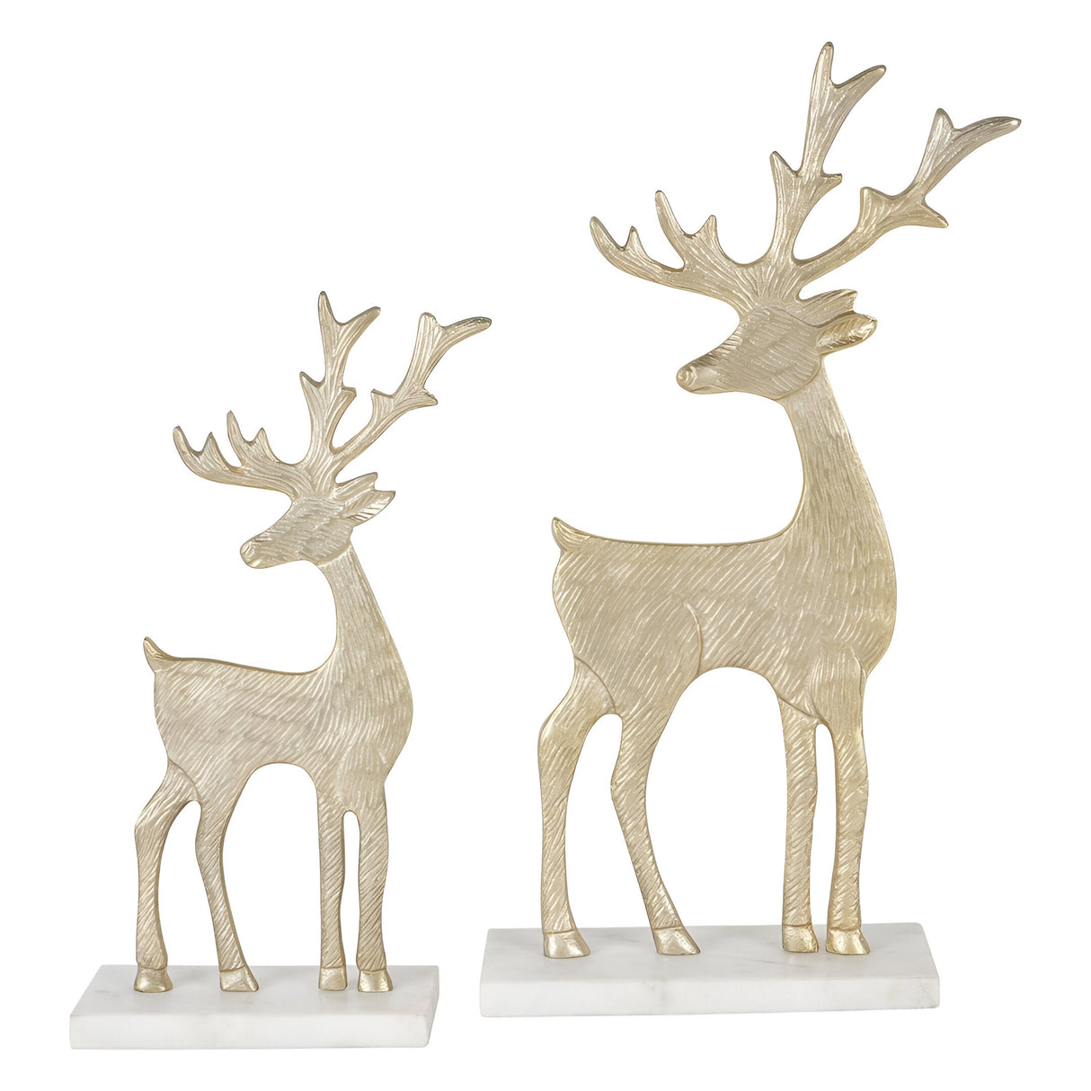Laura Ashley Set of 2 Reindeer Figurine On Marble Base - 41.5cm