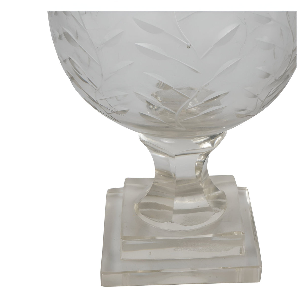 Laura Ashley Medium Glass Cut Hurricane - Clear