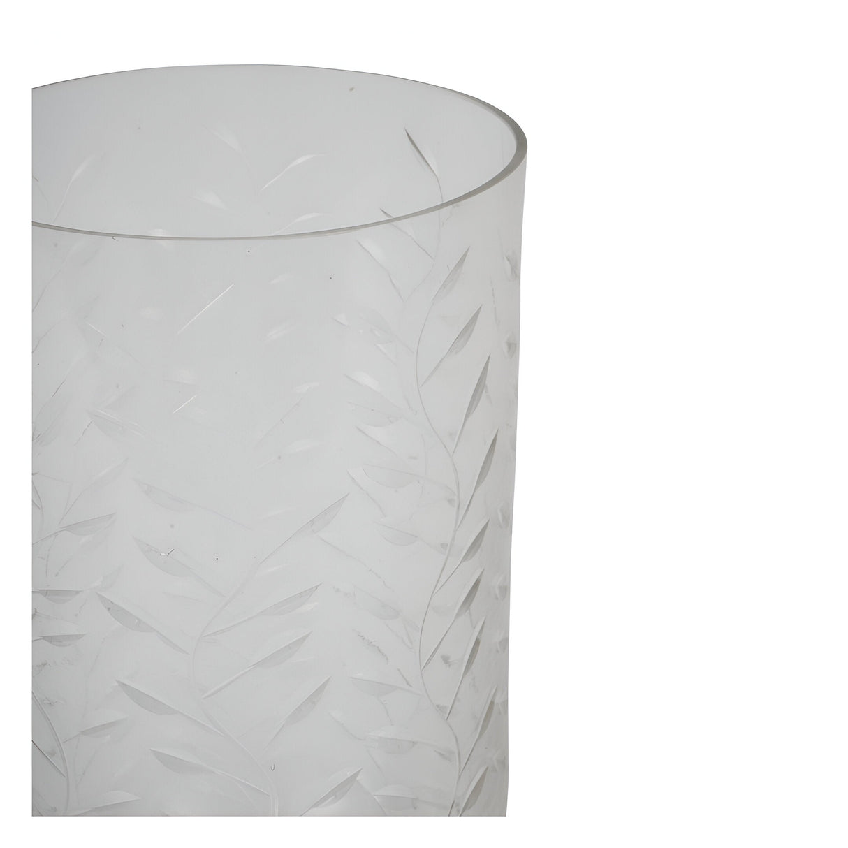 Laura Ashley Medium Glass Cut Hurricane - Clear