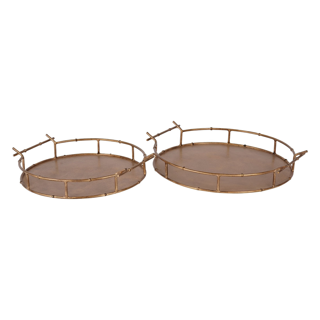 Laura Ashley Astaire Bamboo Tray Set of 2 Mini & Small - Brass
