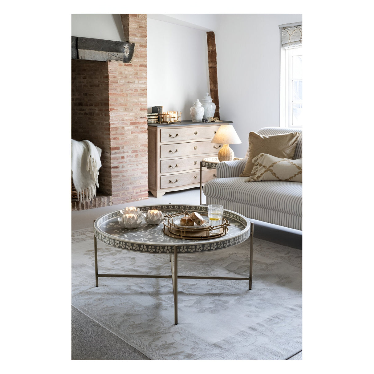 Laura Ashley Astaire Bamboo Tray Set of 2 Mini & Small - Brass