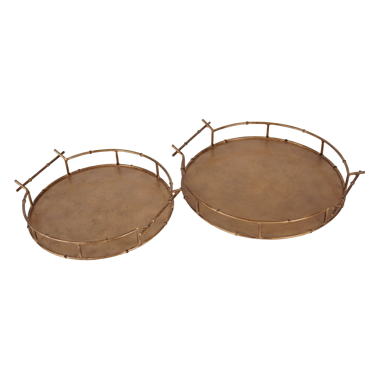 Laura Ashley Astaire Bamboo Tray Set of 2 Mini & Small - Brass