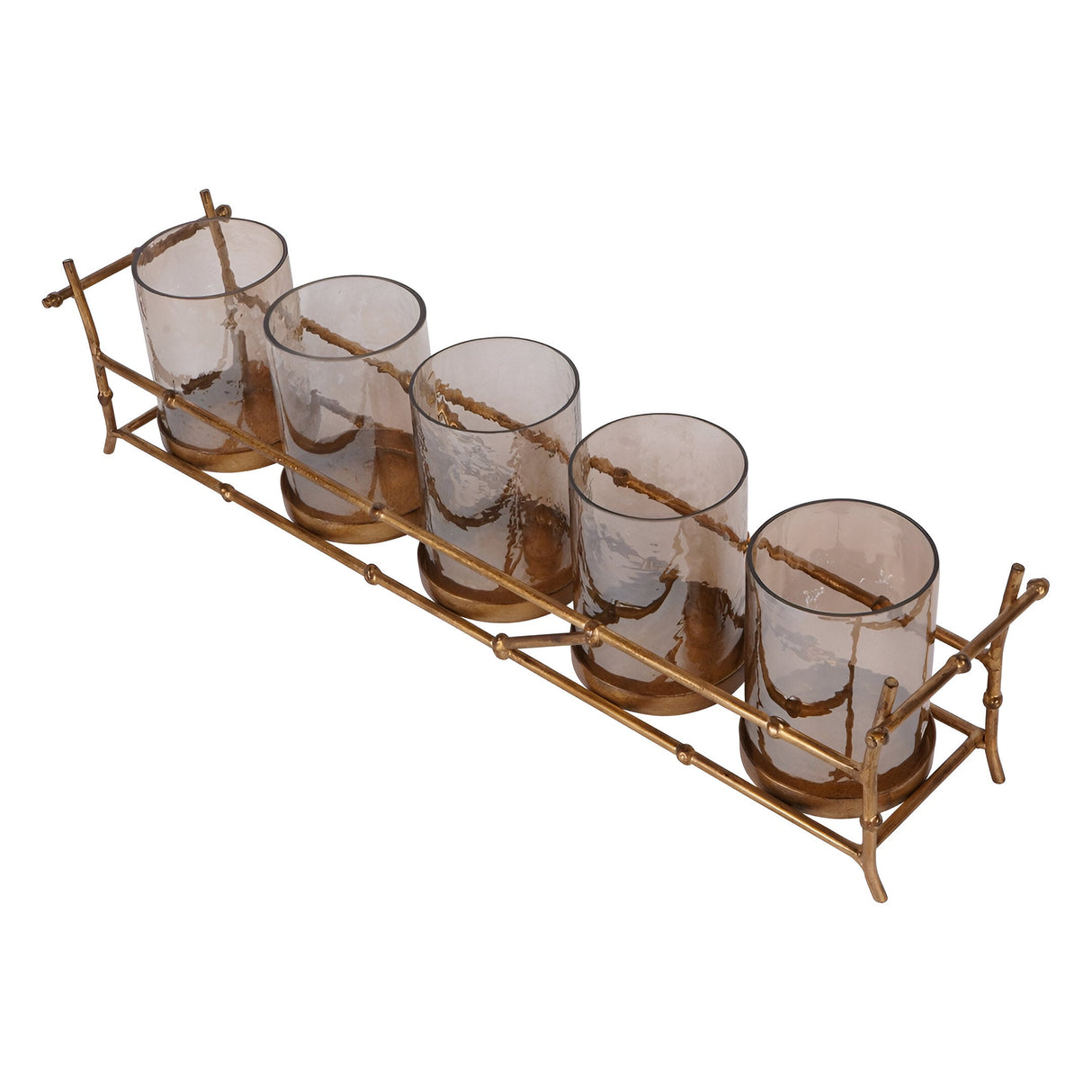 Laura Ashley Astaire Bamboo 5 Light Hurricane - Gold