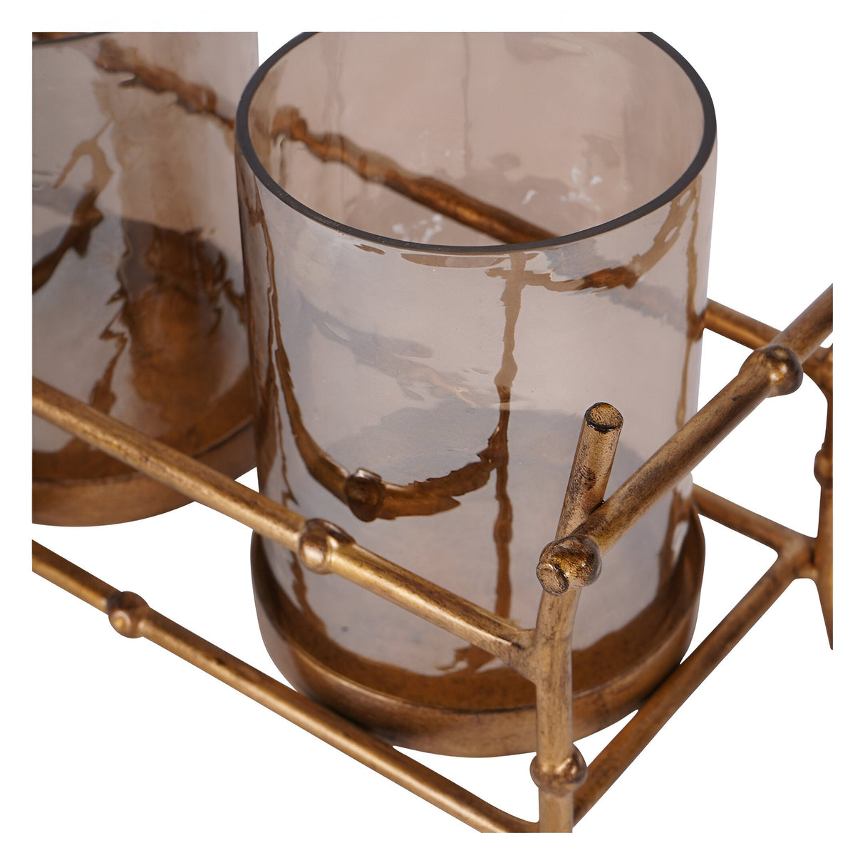 Laura Ashley Astaire Bamboo 5 Light Hurricane - Gold