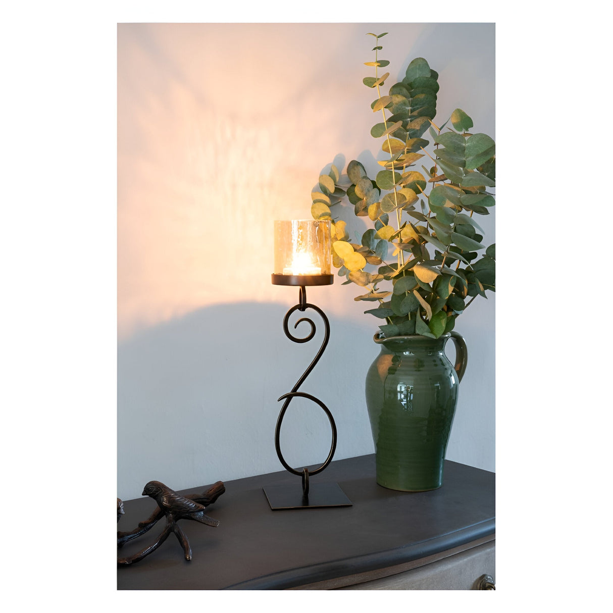 Laura Ashley Large Esther Table Hurricane - Gold