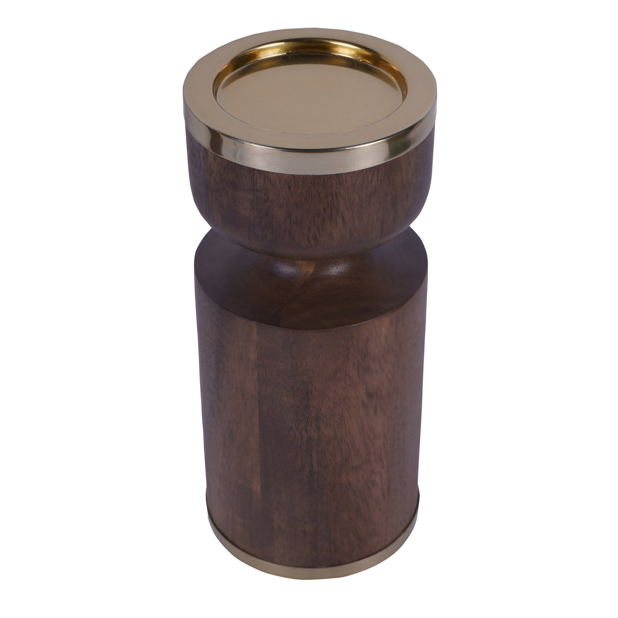 Amalfi Wooden Pillar Holder 23cm - Brown