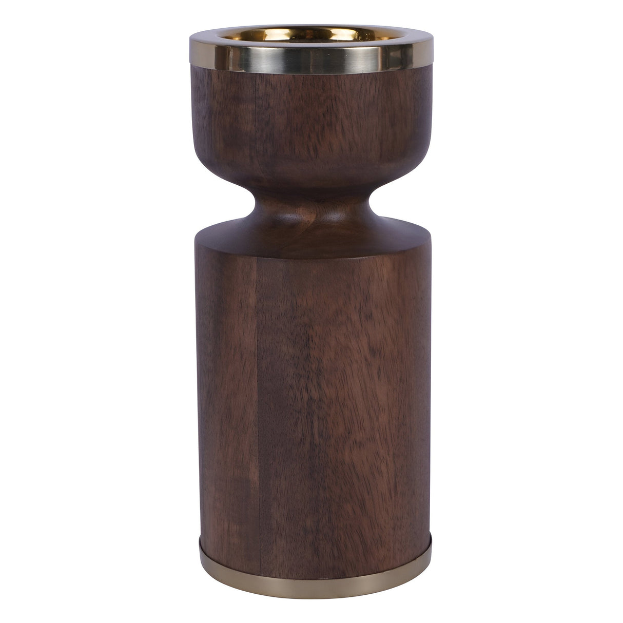 Amalfi Wooden Pillar Holder 23cm - Brown