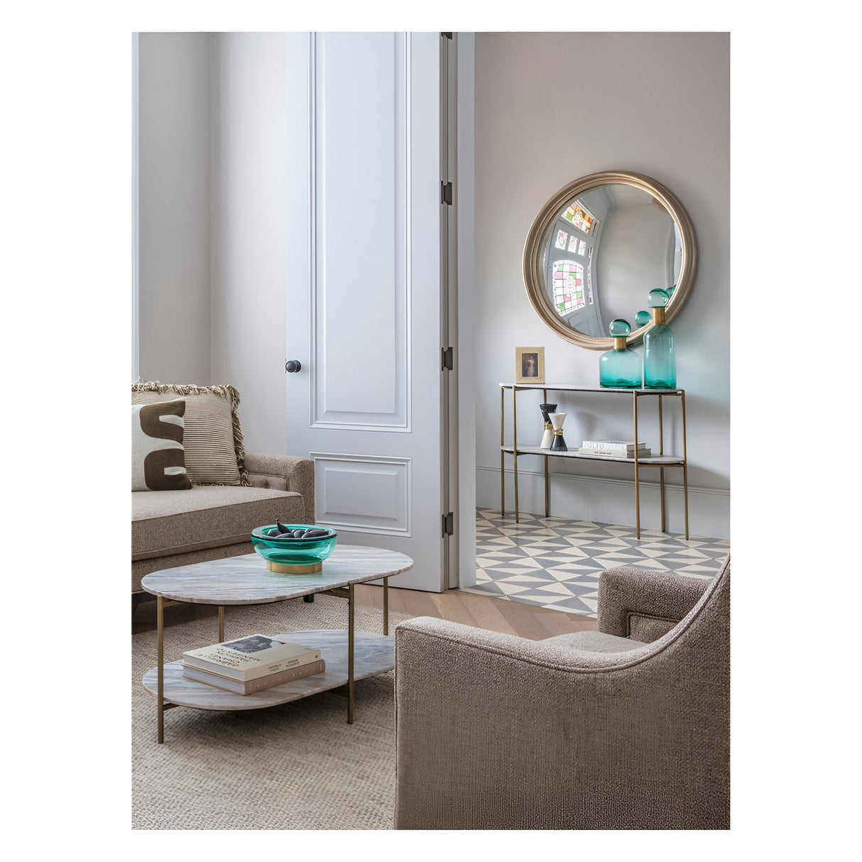 Toronto Marble Top & Base Console Table - Grey