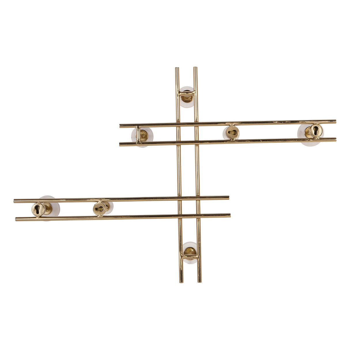 Genoa Iron & Marble 7-Hook Wall Hanger - White & Gold