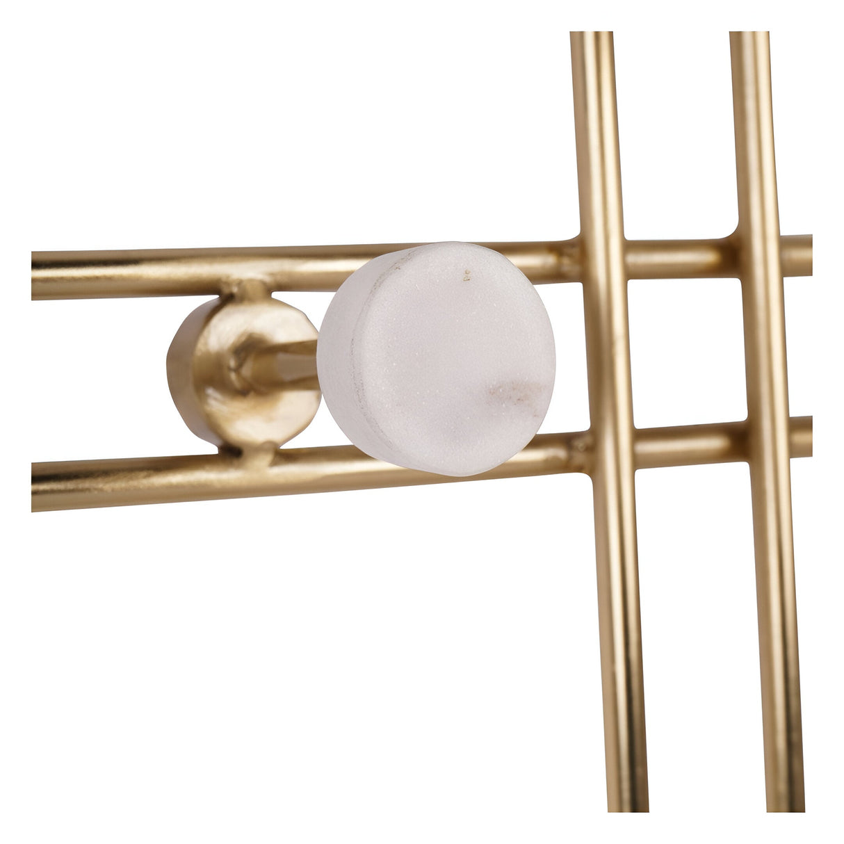 Genoa Iron & Marble 7-Hook Wall Hanger - White & Gold
