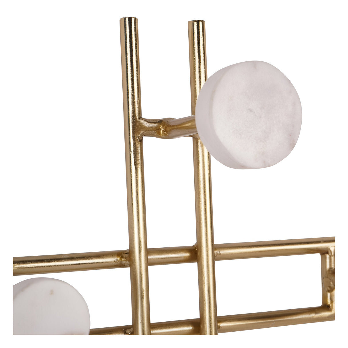 Genoa Iron & Marble 7-Hook Wall Hanger - White & Gold
