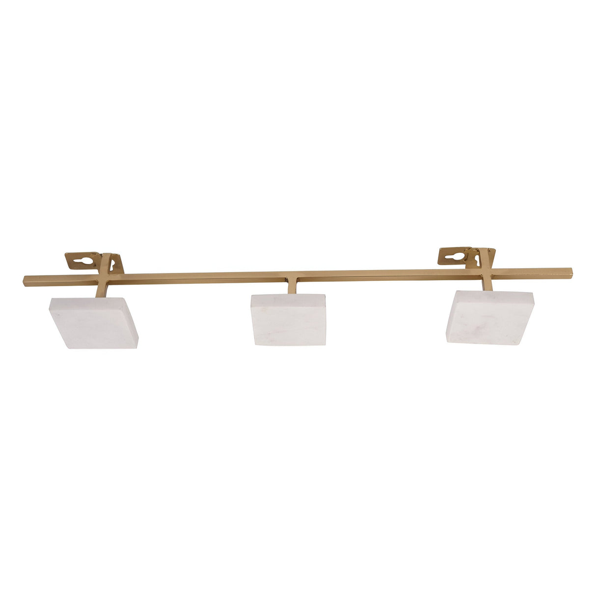 Genoa Iron & Marble 3-Hook Wall Hanger - White & Gold