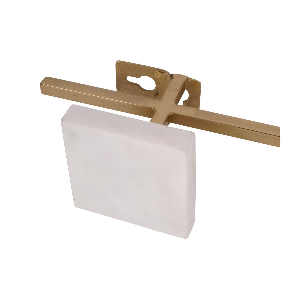 Genoa Iron & Marble 3-Hook Wall Hanger - White & Gold