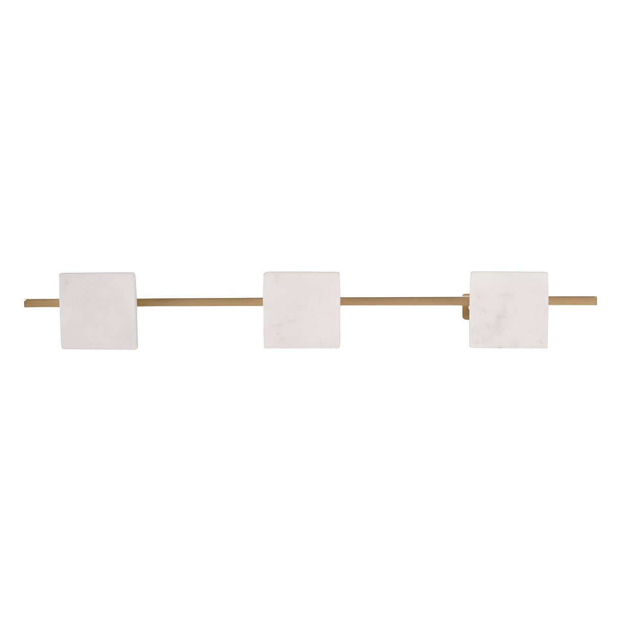 Genoa Iron & Marble 3-Hook Wall Hanger - White & Gold