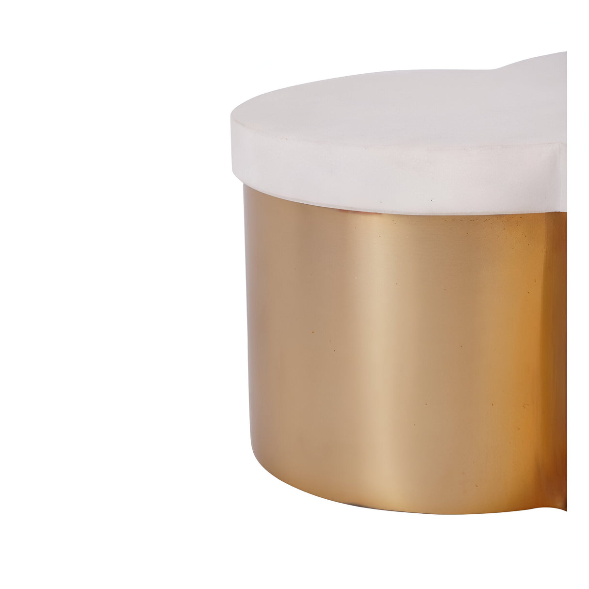 Genoa Steel Box With Marble Lid - Brass & White