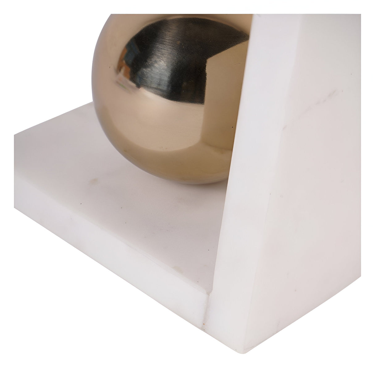 Genoa Marble Bookends - White & Brass