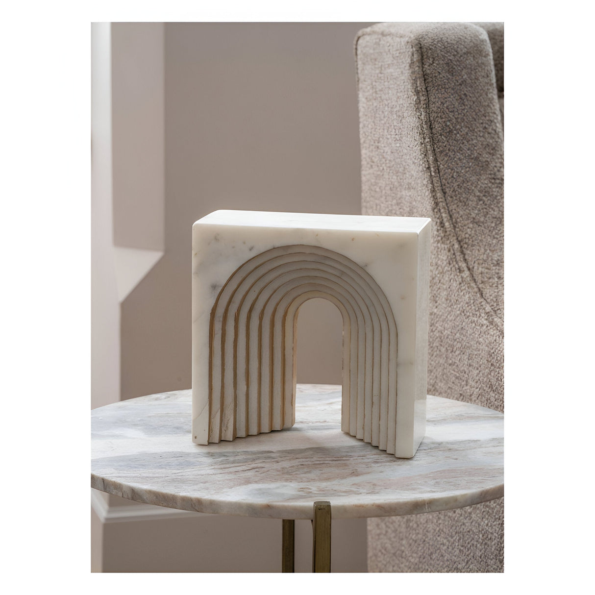 Genoa White Marble Decorative Figurine - 18cm