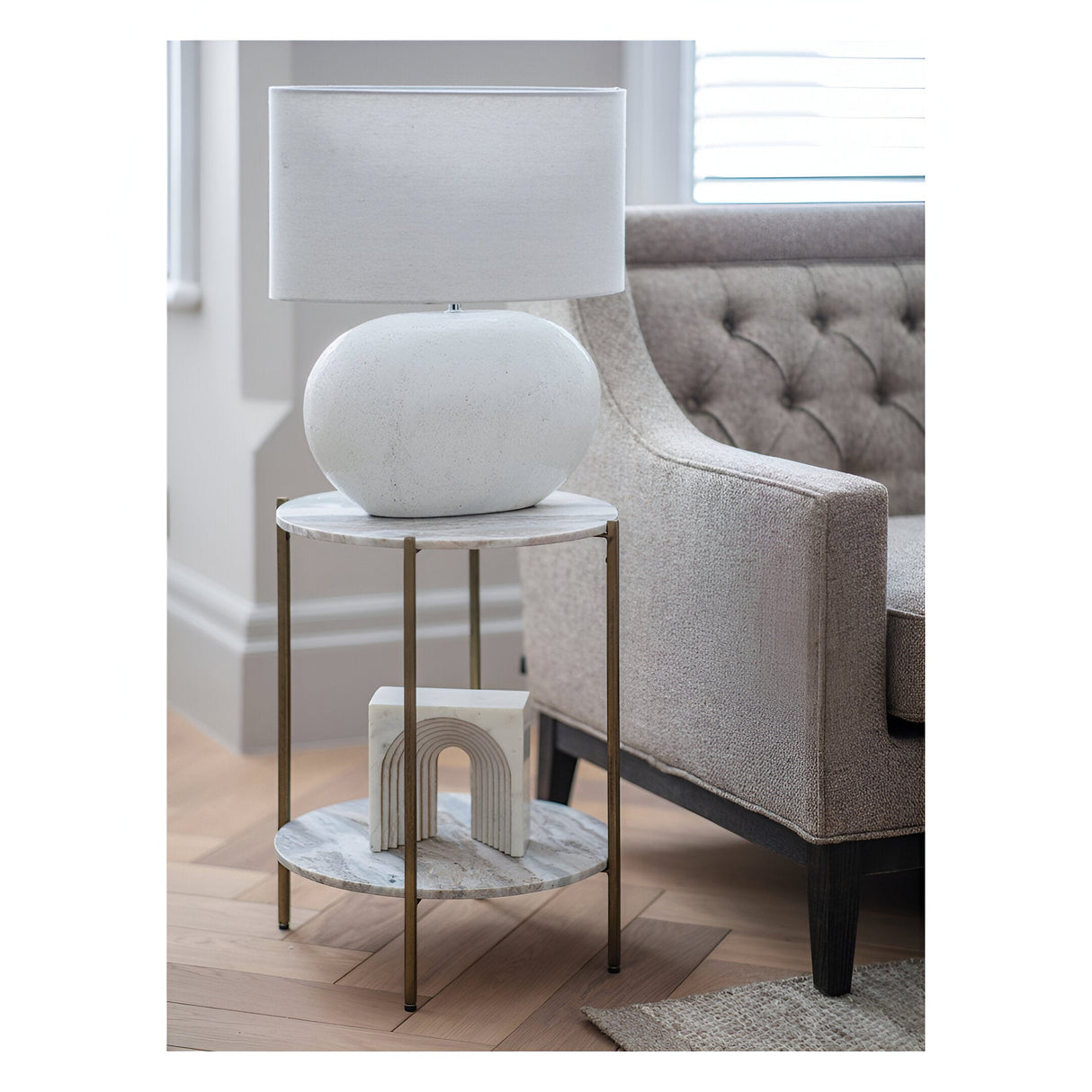 Genoa White Marble Decorative Figurine - 18cm