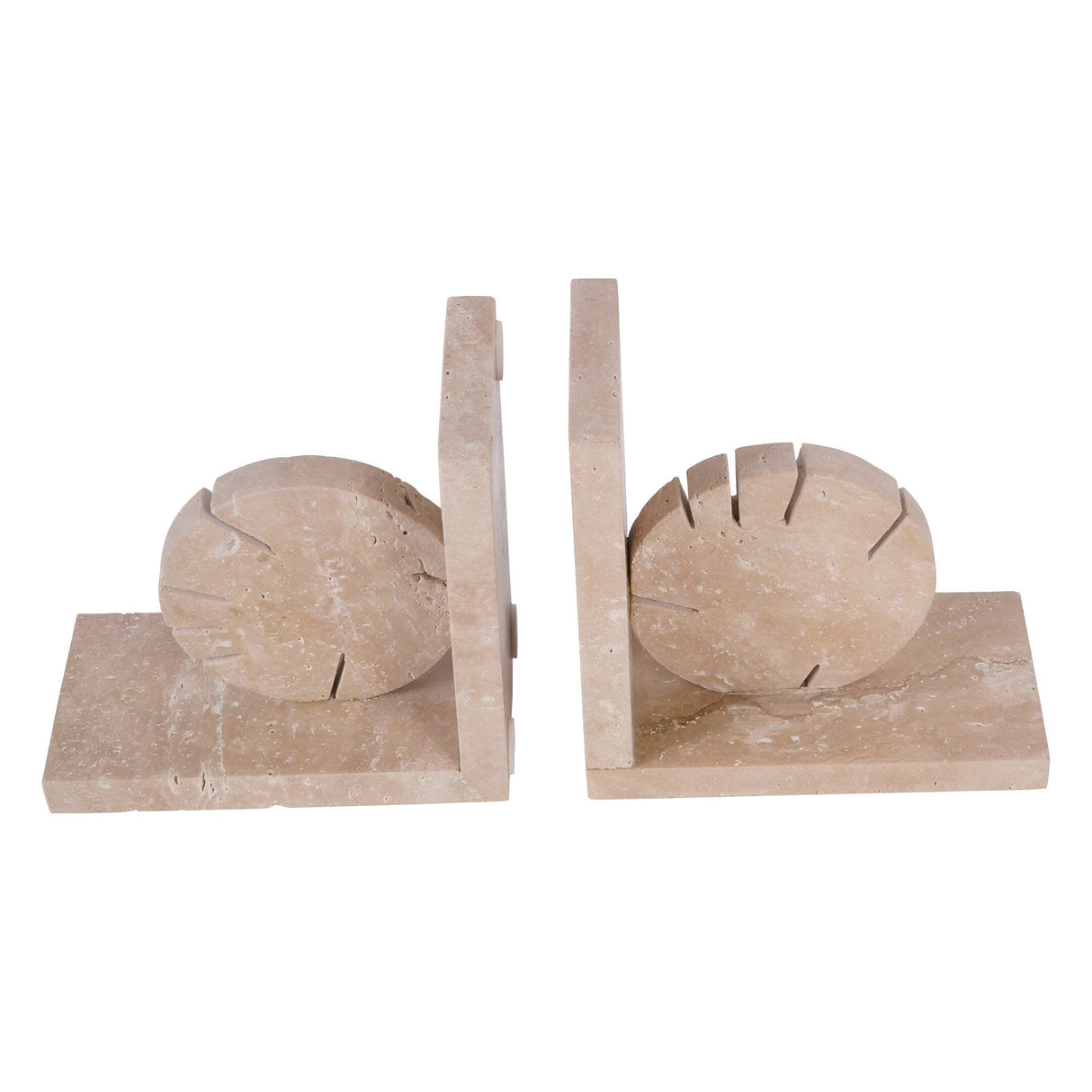 Catania Travertine Bookends - Beige