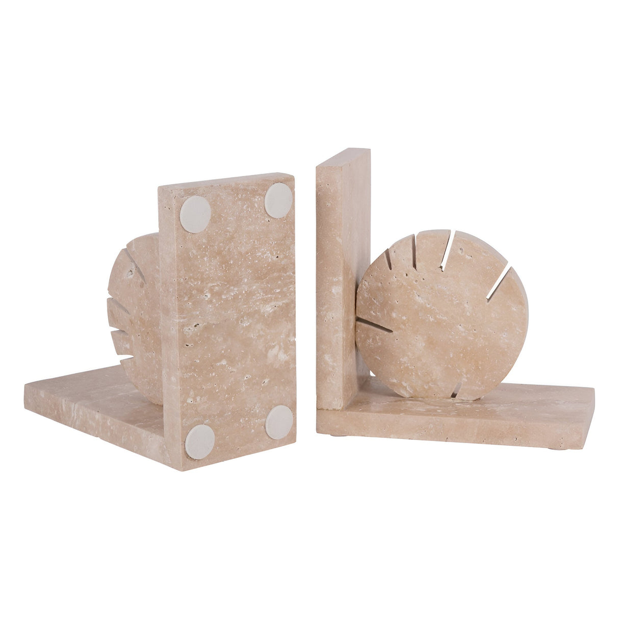 Catania Travertine Bookends - Beige